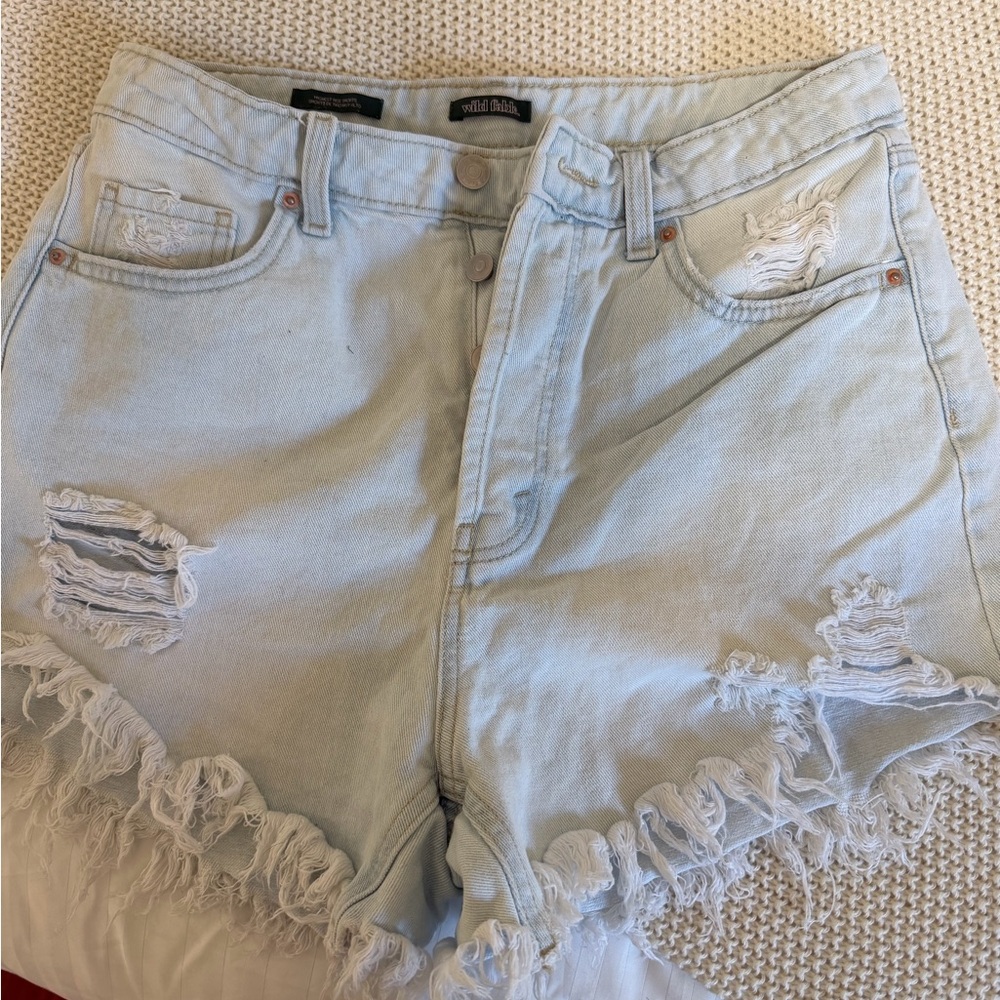Wild Fable Frayed Hem Light Blue Jean Shorts